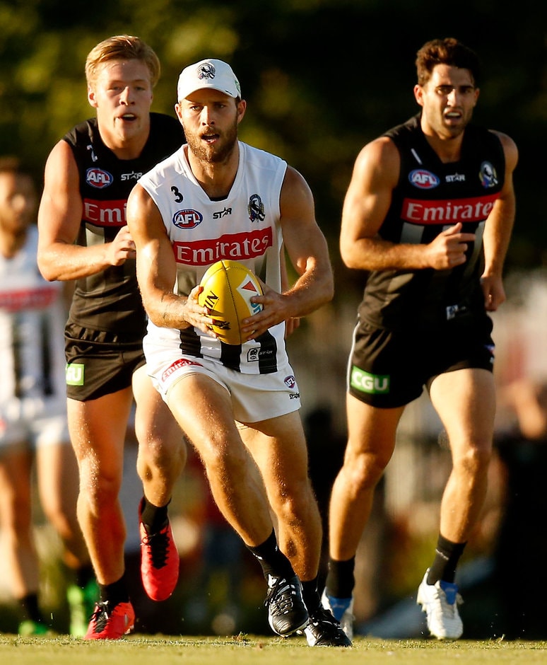 AFL 2016 Training - Collingwood Intra-Club Match Brent Macaffer in action during the Pies' intraclub match - ${keywords}